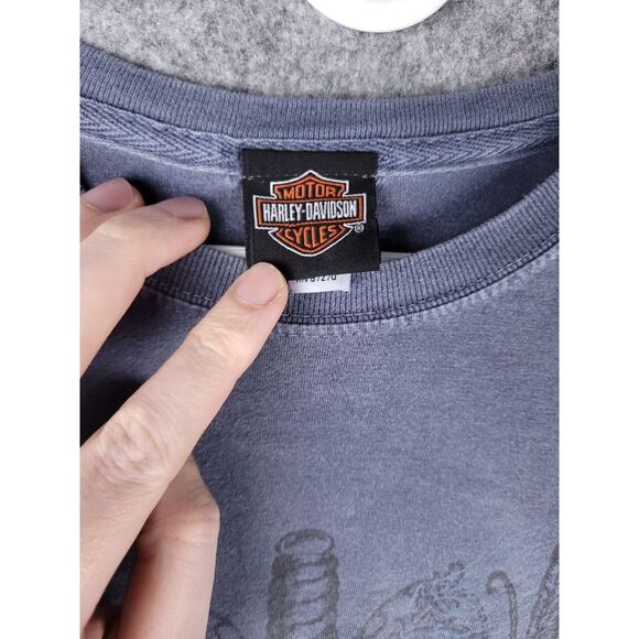 Harley Davidson Shirt Men's 2XL Cape Fear NC Sword Angel Wings Long Sleeve - Picture 4 of 7